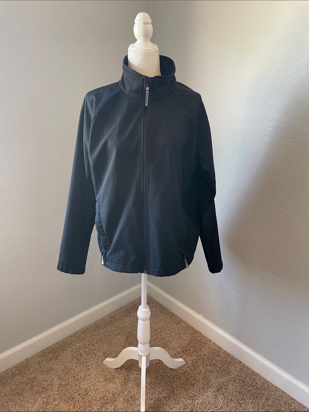 Columbia Black Women's Soft Shell Zip Up Jacket Size XL